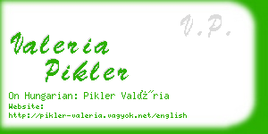 valeria pikler business card